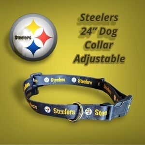 STEELERS Logo 24” Dog Collar Black Gold